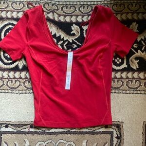 Lululemon Align T-Shirt In Dark Red - size 0